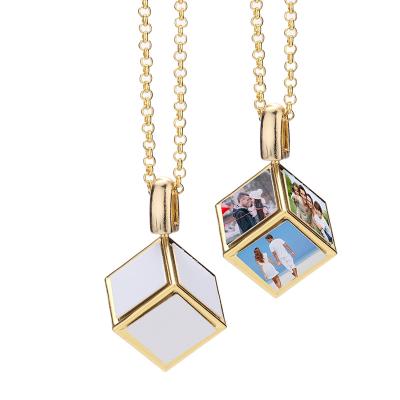 China MO-20 Fast Delivery Metal Sublimation Custom Cube Necklace New Mask Dise Necklace Jewelry for sale