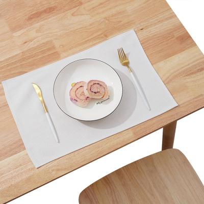 China Sublimation Cheap Size 40*30cm Soft Washable Soft Eat Meal Mat Price Canvas Table Mats Eat Meal Mat for sale