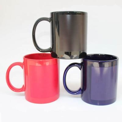 China Viable Red Black Blue Shiny Color Changing Plain Sublimation Mug for sale