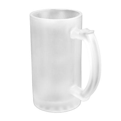 China High Quality Viable Rubysub 16OZ Sublimation Logo Printed Cheap Frosted Gold Clear Beer Glass Mug for sale