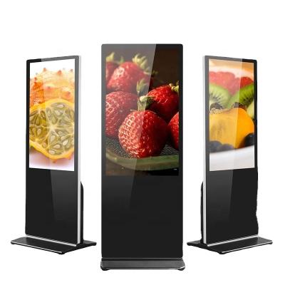 China Indoor Advertising Transparent LCD Show 55 Inch Stand Free Standing Touch Screen Digital Signage Display Advertising Player Totem Kiosk LCD Advertising Player display for sale