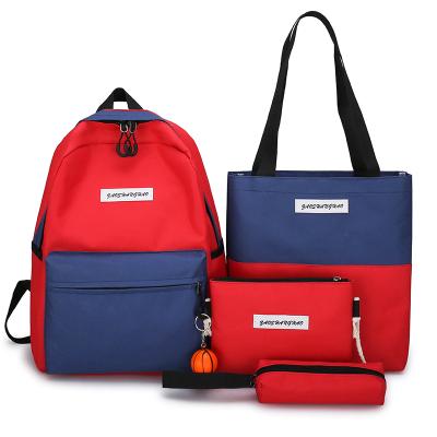 China Wholesale Hot Selling School Backpack Colorful Custom Waterproof 4 Pieces Backpack Set Bag School College Girls for sale