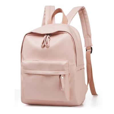 China Factory Wholesale Style School College Waterproof Plain Women's Pink Backpack Cheap Rucksack for sale