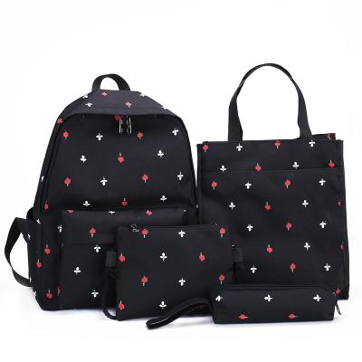 China 2019 New Fashion Waterproof Cheap Girls Oxford 4 Pieces Bag Set Backpack School for sale