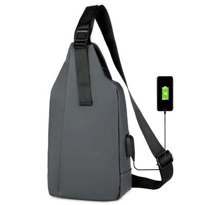 China High quality cheap price outdoor waterproof custom men cross body sling trunk bag with usb charging single shoulder anti-theft bag for sale