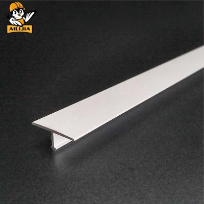 China Modern flexible wholesal aluminum ceram t strips transition tile white trim for decor for sale