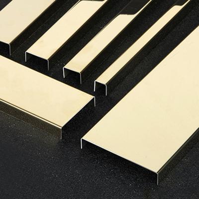 China Modern SS 304 Stainless Steel 316 Border Profile Metal Wall Corner Strip Tile Trim for sale