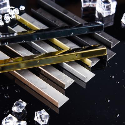 China Modern Brushed Stainless Steel Profile For Glass Edge Trim 8mm for sale