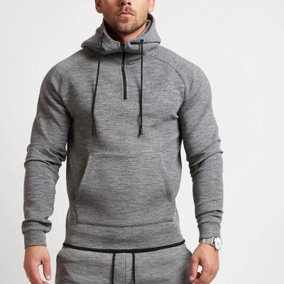 China Oversized anti-pilling hoodies half zipper pullover xxxx hoodies men black custom gym sweatshirts for sale