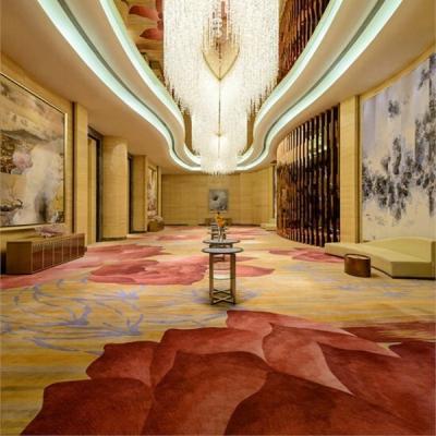 China Hotel Entrance Stain Resistant Lobby Carpet Commercial Hand Made Wool Nylon Nylon Rug for sale