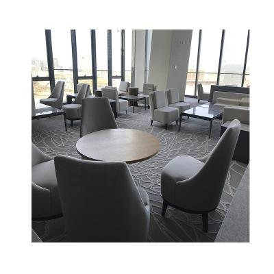 China Stain Resistant High End Lobby Gray Carpet High Cut Low Loop Pile Construction Durable Hand Tufted Carpet for sale