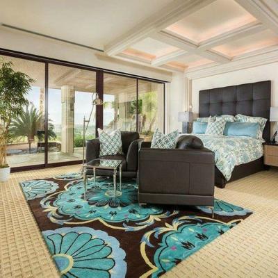 China Non-slip Commercial Hand Carved Carpet Blanket Custom Handmade Hotel Bedroom Blanket for sale