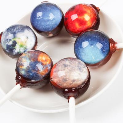 China Natural Delicious Sweet Starry Pattern Handmade Lollipop For Christmas for sale