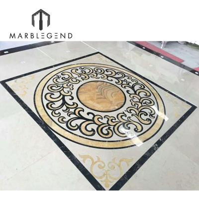 China Modern Custom Luxury Large Medallion Special Irregular Marble Stone Flooring Design for sale