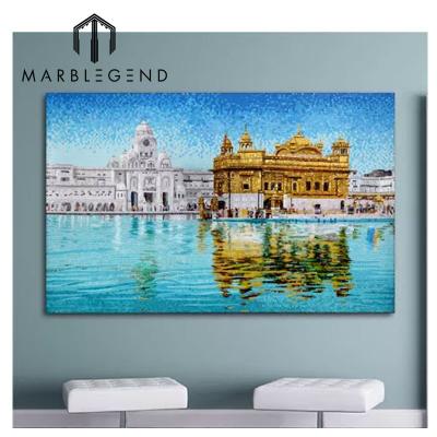 China Custom Wall Art Pictures Glass Mosaic Pool Floor Glass Mosaic Slab for sale