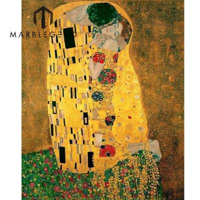 China Hot Sale Design Gustav Klimt Flooring The Kiss Wall Panel Slab Religious Wall Mosaic Pattern for sale