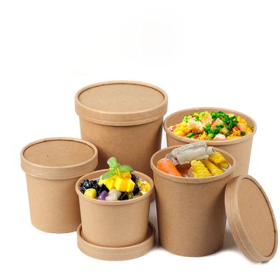 China 100% Eco-Friendly Biodegradable Bowl Cup Disposable Food Grade Wrapping Paper Soup Bowl Disposable Leakproof Containers for sale