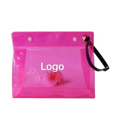 China Recyclable Custom Logo Waterproof PVC Bikini Wet Bag Packaging Plastic PVC Swimwear Bag With Wristband Handle for sale