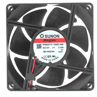 China Hotels in stock SUNON 80*80*25mm 12V 3.72W PF80251V1-1000C-A99 dc12v 8025 mute inverter 80*80*25 industry axial exhaust fan for sale