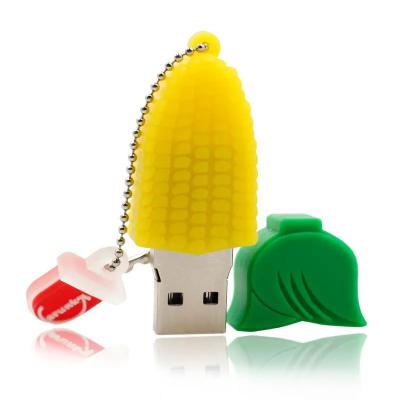 China 3D Storage Custom Design Shape Logo PVC Cartoon 8Gb 16Gb 32Gb 64Gb Pen Drive Rubber Corn USB Stick Customize USB Flash Drive for sale