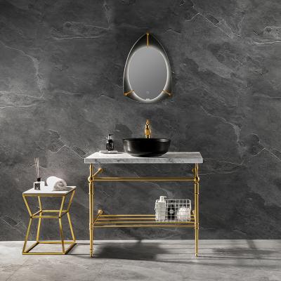 China Modern Empolobath Design For Home Luxury Modern Cabinets Light Triangle Mirror Cabinet Hotel Project Brass Vanity for sale