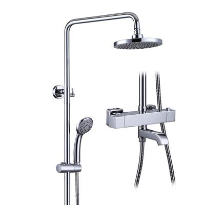 China Without Slide Bar Traditional Chrome Plated Bar Thermostatic Triple Wras Approved Shower Valves Faucet Mixer Tap Faucets With Wras for sale