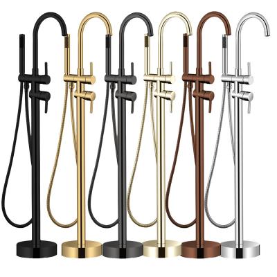 China Factory Direct Sliding Bar Kai Ping Floorless Floorstanding Free Standing Bath Shower Tub Faucet Faucet Faucets for sale