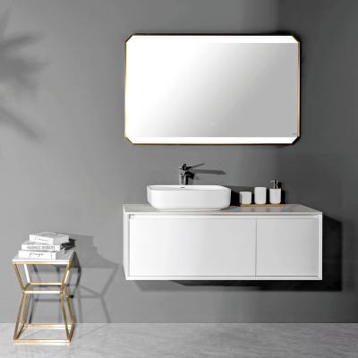 China Modern Empolobath Sinter Stone Customized Modern Wall Hanging White Bathroom Vanity for sale