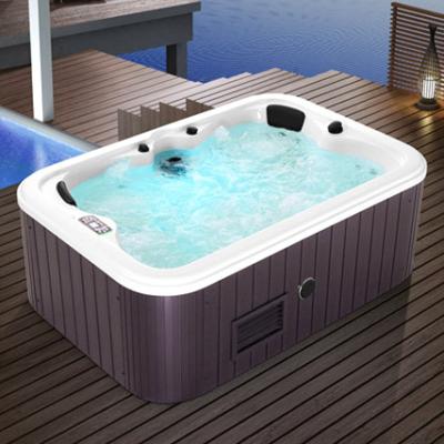 China China Modern Cheap Free Standing Large Rectangle Whirlpool Bathtub Waterfall Acrylic Soaking Spa Supplier for sale