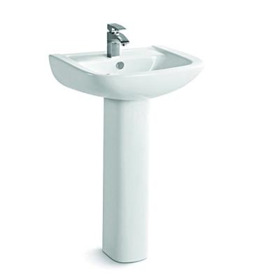 China Easy Clean Free Standing Ceramic Designer Chinese Ceramic Washbasin, Semi Counter Bathroom Pedestal Hand Basin Sinks Marble Single Hole for sale