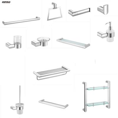 China Modern Square Chrome Brass Bathroom Accessories Set for sale