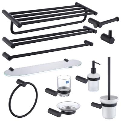 China Modern Chinese Supplier Matte Black Bathroom Accessories Set for sale