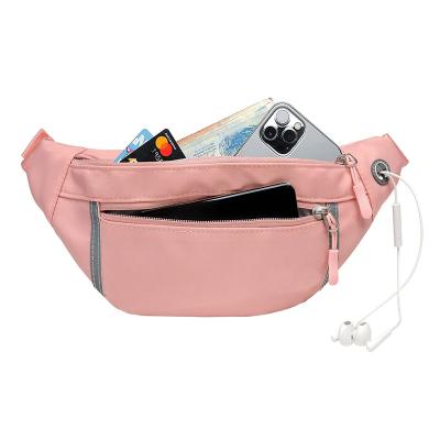 China Water Proof Hot Pink Fashionable Women Sports Waist Travel Fanny Pack Waterproof Bag for sale