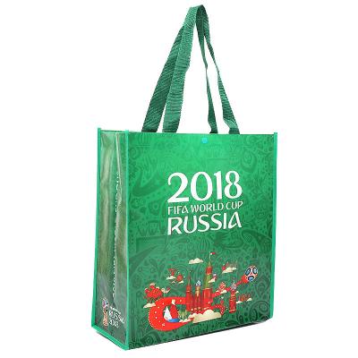 China Handled Reusable PP Laminated RPET Non Woven Shopping Tote Bags for sale