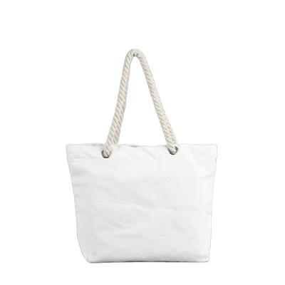 China Promotional Wholesale Durable Cotton Canvas Bag Beach Tote Bag With Rope Strap for sale