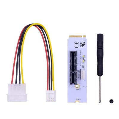 China PceA New NGFF m2 M.2 to PCI-E 4x 1x Slot Male to PCIE Multiplier 4.0 Female Multiplier Male Adapter Cable Converter Card White with Led for sale