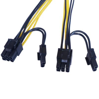 China PVC EPS CPU 6P To Dual Power Adapter Extension Cable 8P PCIE Extension Cable 18AWG Pure Copper for sale