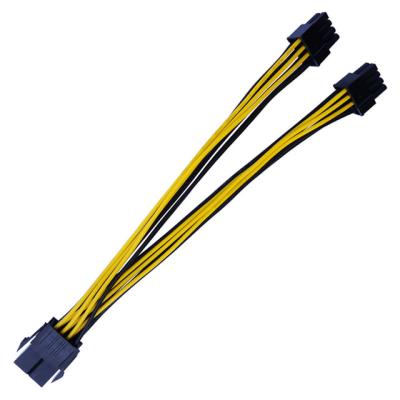 China 18awg 8P PVC production to dual 8P (6+2) PCIE power adapter extension cable extension cable pcie splitter for sale