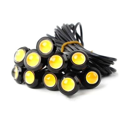 China Universal Eagle Eye LED Lights 12V 18mm Black 23mm Silver LED Eagle Eye Bulb Fog Tail DRL For Car Motorcycle for sale