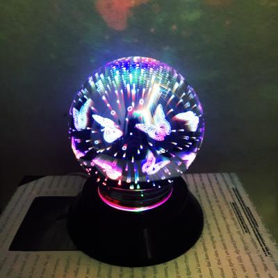 China EUROPEAN Glass Magic Tree Lamp 3D Lamp Small USB Dual-Use USB Battery Creative Low Plastic Star Night Light for sale