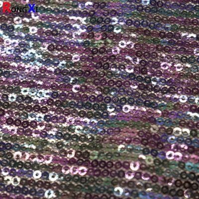 China RXF1930 3mm New Design Sequin Fabric With Great Price Gradient Colorful Sequin Fabric for sale