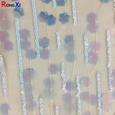 中国 RXF0916 3MM 12MM Hot Selling Tulle Fabric Sequin 販売のため