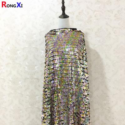 China RXF0733 12MM 18MM Brand New Luxury Dress Tulle Sequin Fabric for sale