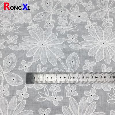 China RXF2211 farbric Eyelet india flower 100 cotton emboidery cheap lace fabric for sale