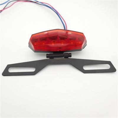 China ABS PC Material Motorcycle Bike Rear Tail Light with License Plate Brake Stop Light for sale