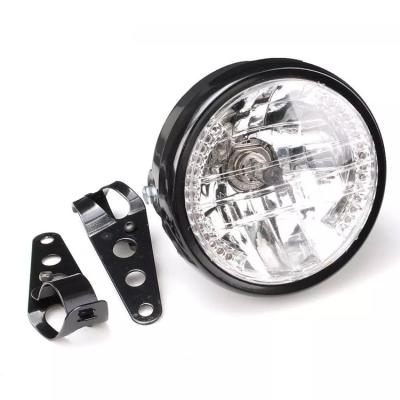 China Clear Lamp Type LED Turning Light Motorcycle Bike 7'' Headlight with Mount Bracket for sale