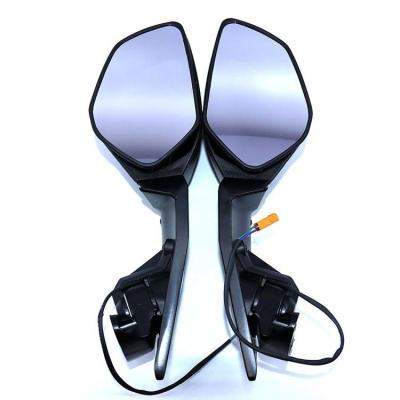 China Black Motorcycle Rear View Side Mirror with Turn Signal Lights for Kawawsaki Ninja ZX10R for sale