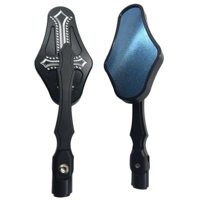 China Aluminum Alloy Harley Motorcycle Bar End Mirror CNC Rear View with Glass Size 13.3*7cm for sale