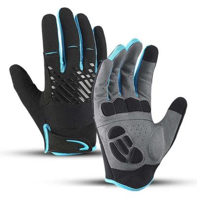 China Adjustable Wrist Strap Full Finger Shock Absorbing Touch Screen Outdoor Riding Non-Slip Gloves S-M-L-XL for sale