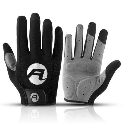 China Unisex Anti-Slip Full Finger Cycling Gloves with Customized Designs and Touch Screen for sale